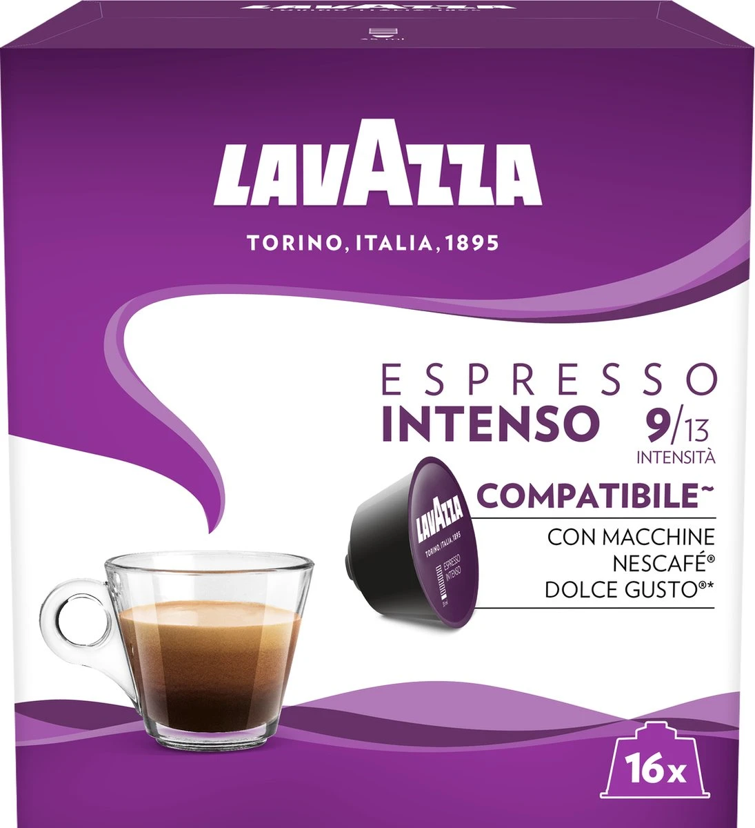 Lavazza Espresso Intenso Capsules - Geschikt Voor Dolce Gusto Apparaat - 16 Stuks X3 - Afbeelding 3