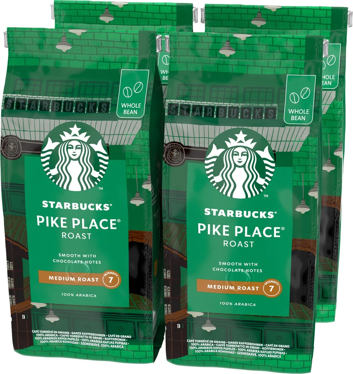 Starbucks Pike Place Medium Roast Koffiebonen - 4 Zakken à 450 Gram