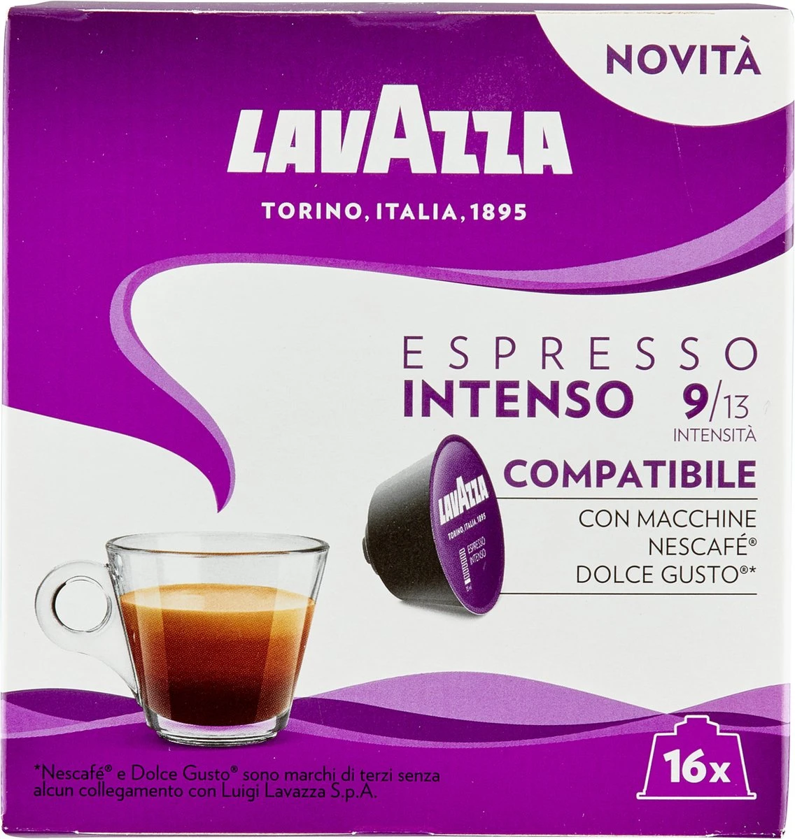 Lavazza Espresso Intenso Capsules - Geschikt Voor Dolce Gusto Apparaat - 16 Stuks X3 - Afbeelding 2