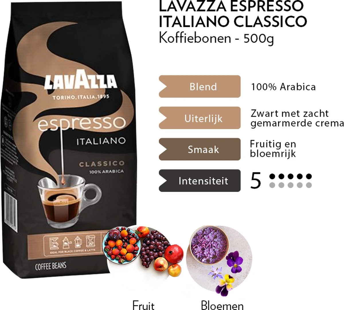 Lavazza Espresso Italiano Classico Koffiebonen - 500 Gram X4 - Afbeelding 4