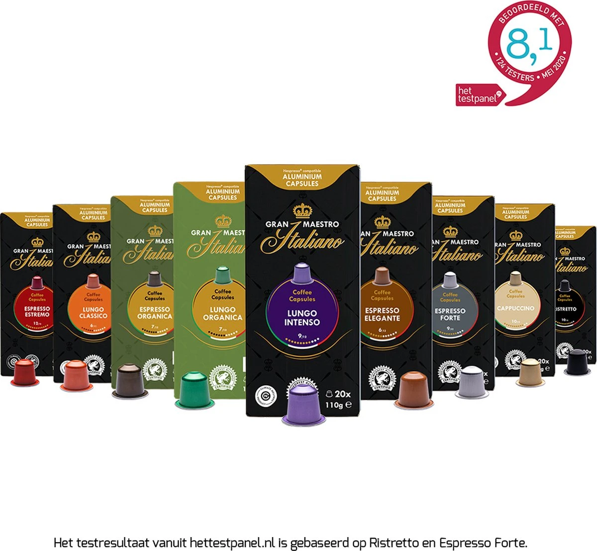 Gran Maestro Italiano - Koffiecups - Nespresso Compatibel Proefpakket - Espresso, Lungo En Meer - 10 X 20 Cups