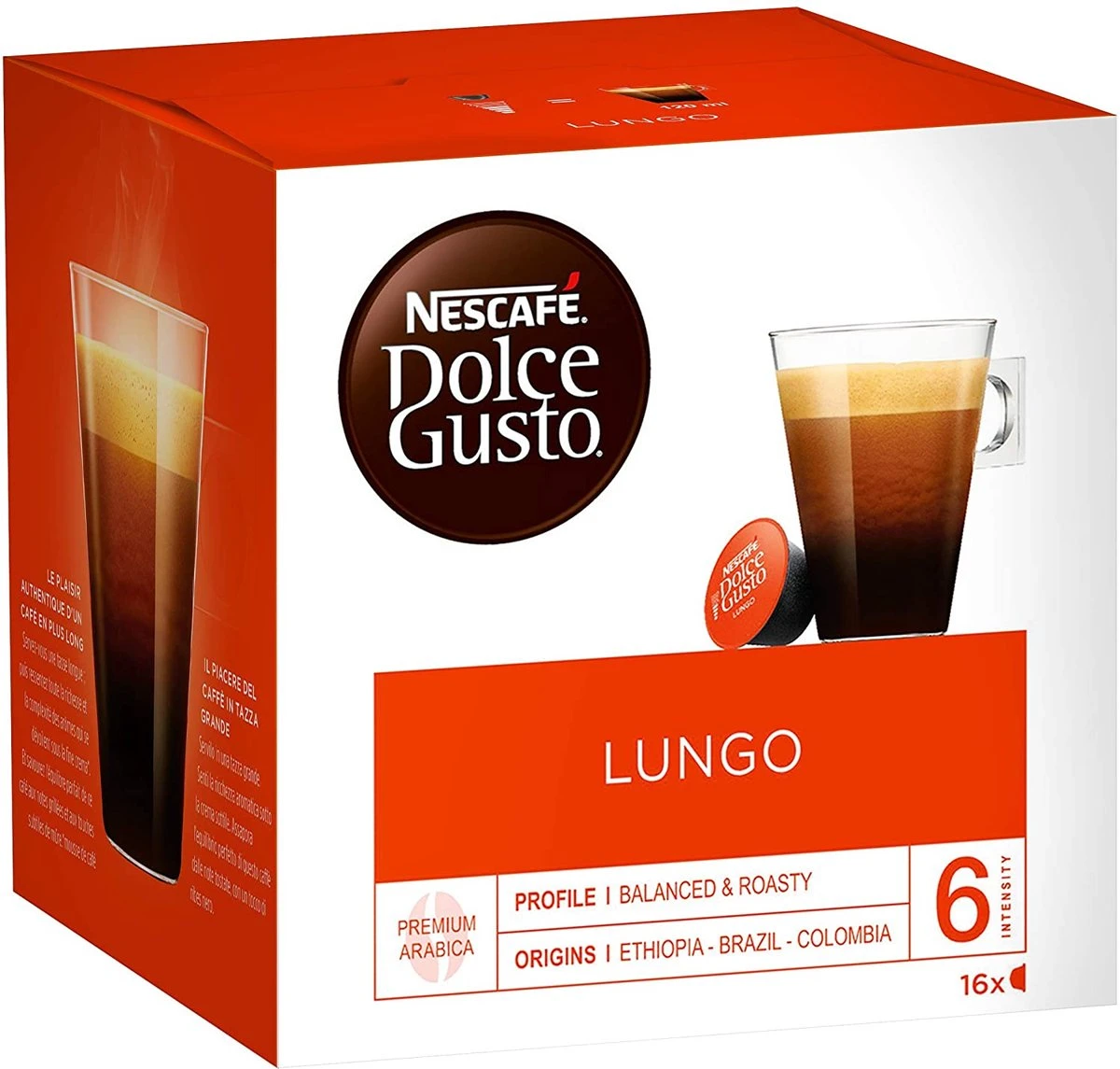 NESCAFÉ Dolce Gusto Lungo Koffiecups 3 Doosjes à 16 Capsules Geschikt Voor 48 Kopjes