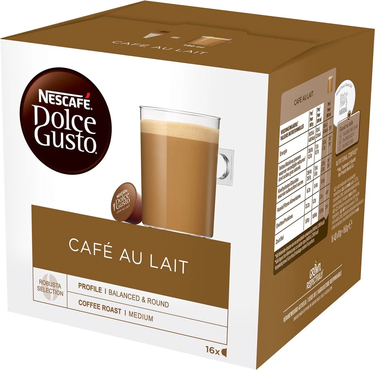 Nescafé Dolce Gusto Koffiecapsules - Café Au Lait - 3x 16 Cups