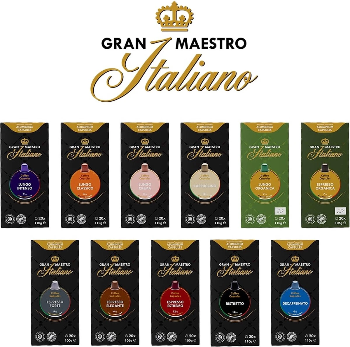 Gran Maestro Italiano - Lungo Intenso - Koffiecups - Nespresso Compatibel Capsules - Krachtige Smaak - 6 X 20 Cups - Afbeelding 6