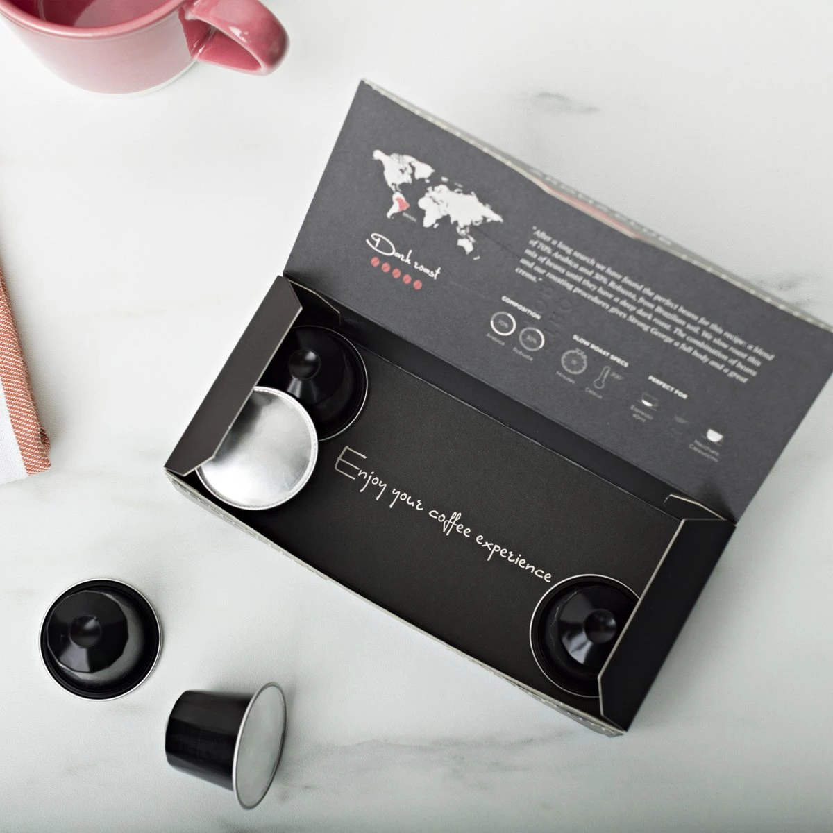 Aroma Club - Nespresso Compatible Capsules (120 St.) - No. 3 Strong George - Intensiteit 5/5 - Espresso - 100% Aluminium Koffiecups - Afbeelding 5