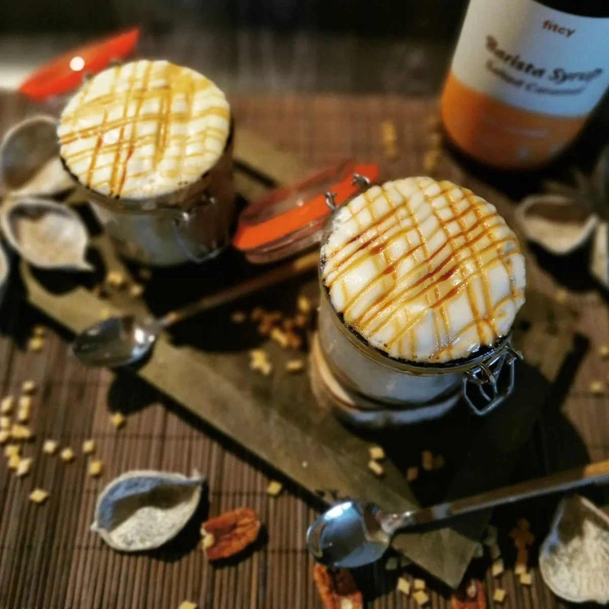 Fitcy | Koffiesiroop | Salted Caramel | Barista Syrup | Zero | Vegan | Vetvrij | Suikervrij | Keto-vriendelijk | Koffie | Siroop | MET DOSEERPOMP | 1L - Afbeelding 3