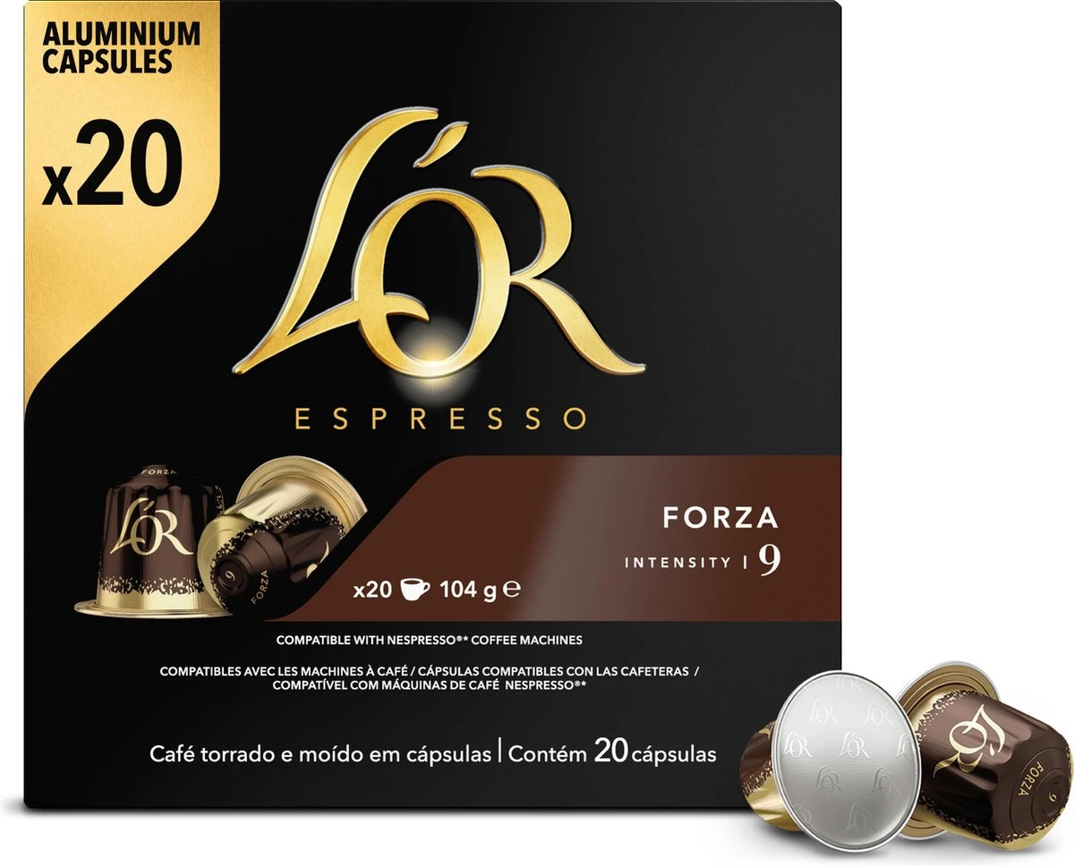 L'OR Espresso Forza Koffiecups - Intensiteit 9/12 - 10 X 20 Capsules - Afbeelding 4