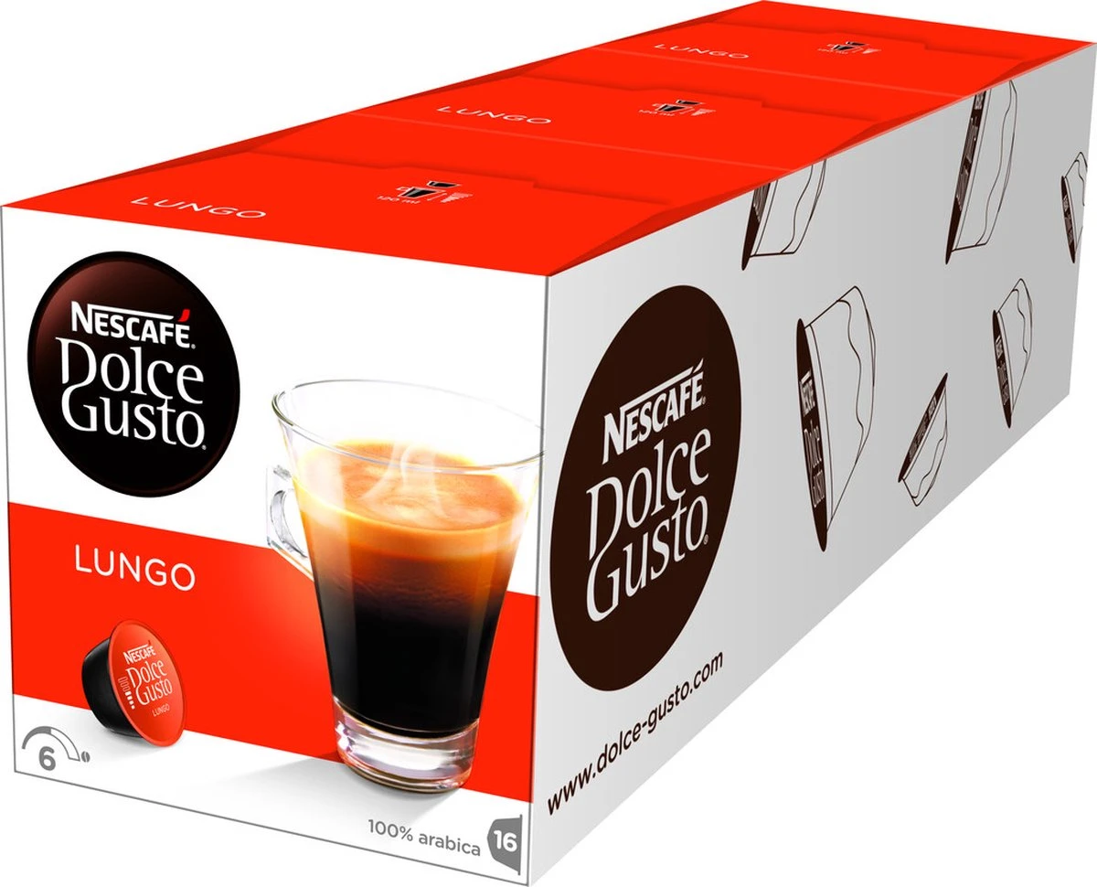 NESCAFÉ Dolce Gusto Lungo Koffiecups 3 Doosjes à 16 Capsules Geschikt Voor 48 Kopjes - Afbeelding 2