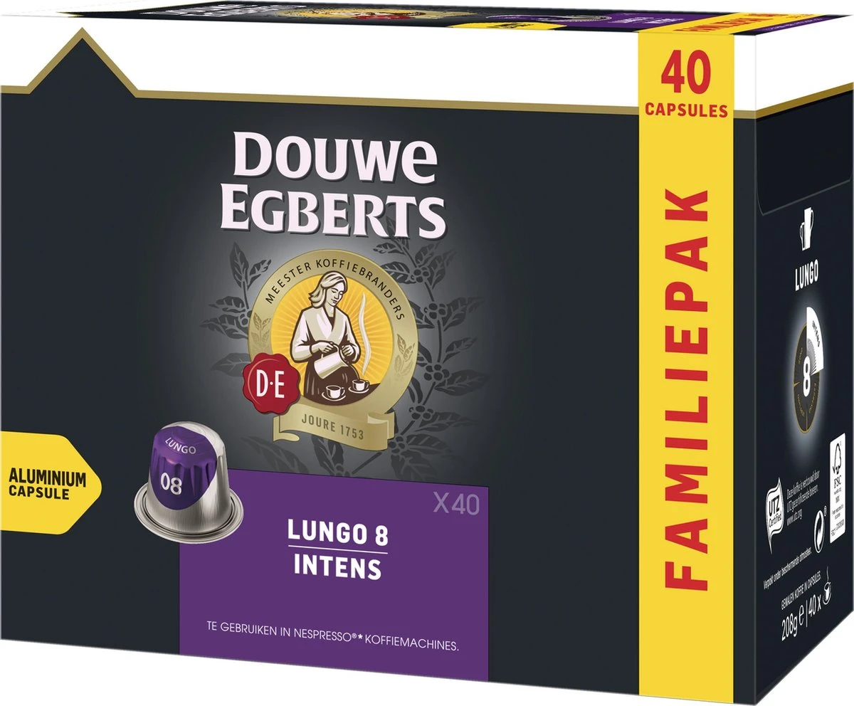 Douwe Egberts Lungo Intens (8) - 5 X 40 Koffiecups - Afbeelding 4