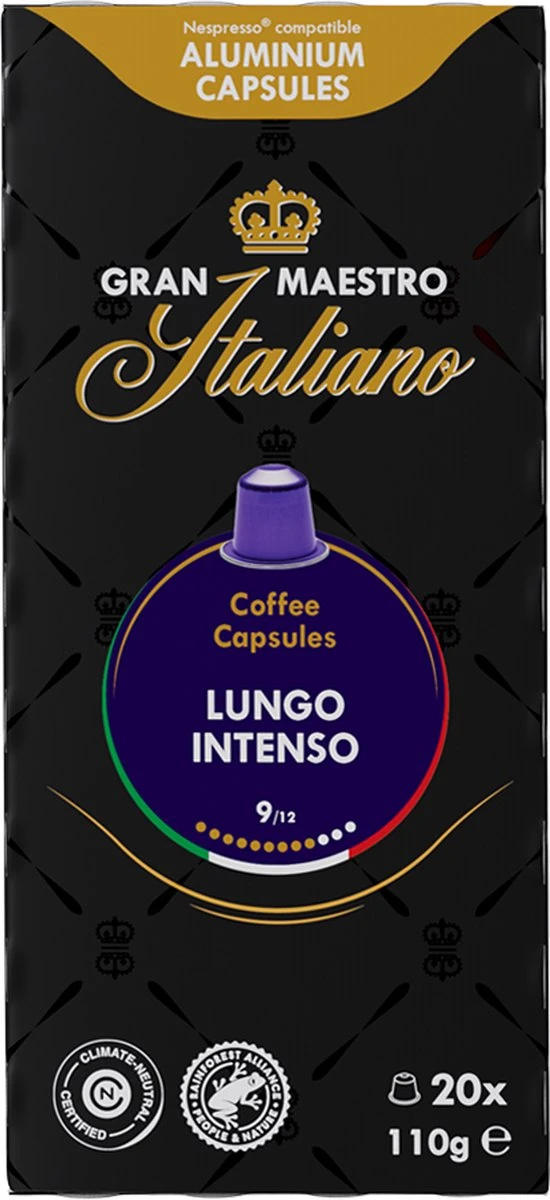 Gran Maestro Italiano - Lungo Intenso - Koffiecups - Nespresso Compatibel Capsules - Krachtige Smaak - 6 X 20 Cups - Afbeelding 5
