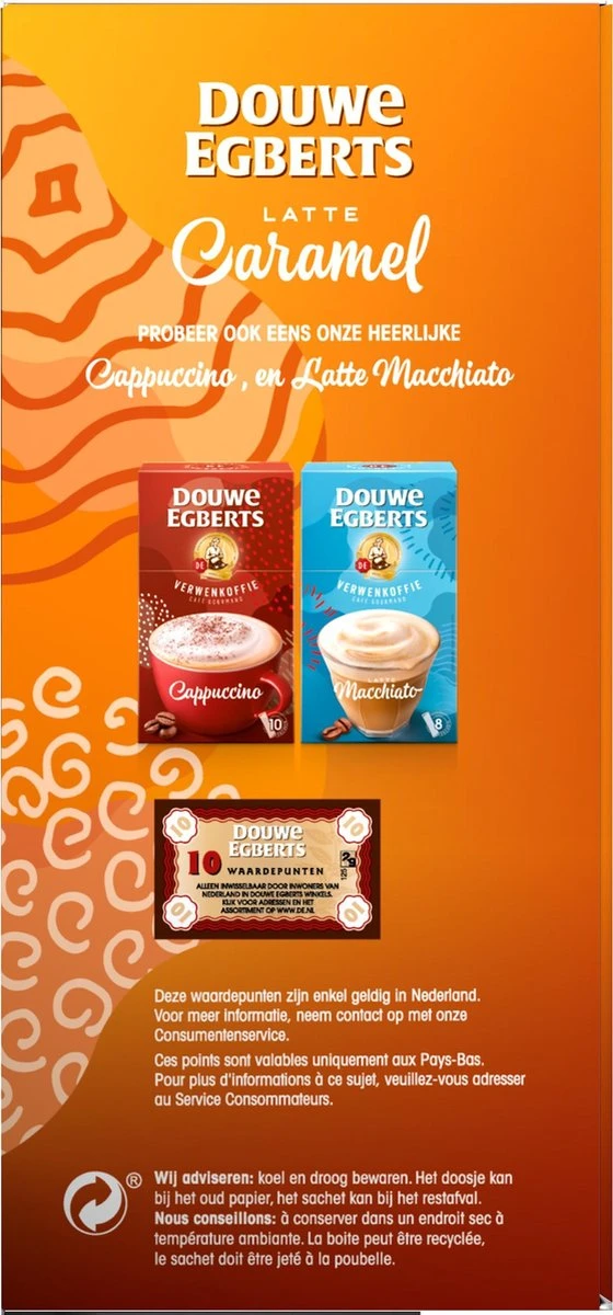 Douwe Egberts Verwenkoffie Latte Caramel Oploskoffie - 5 X 8 Zakjes - Afbeelding 6