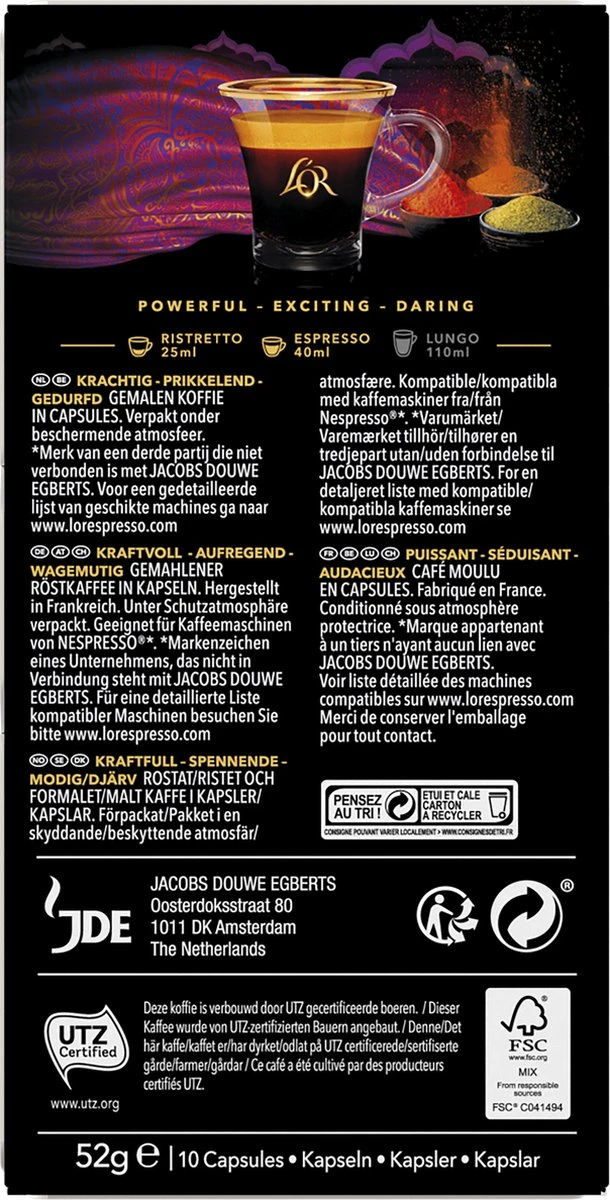 L'OR Espresso Origins India (10) - 10 X 10 Koffiecups - Afbeelding 2