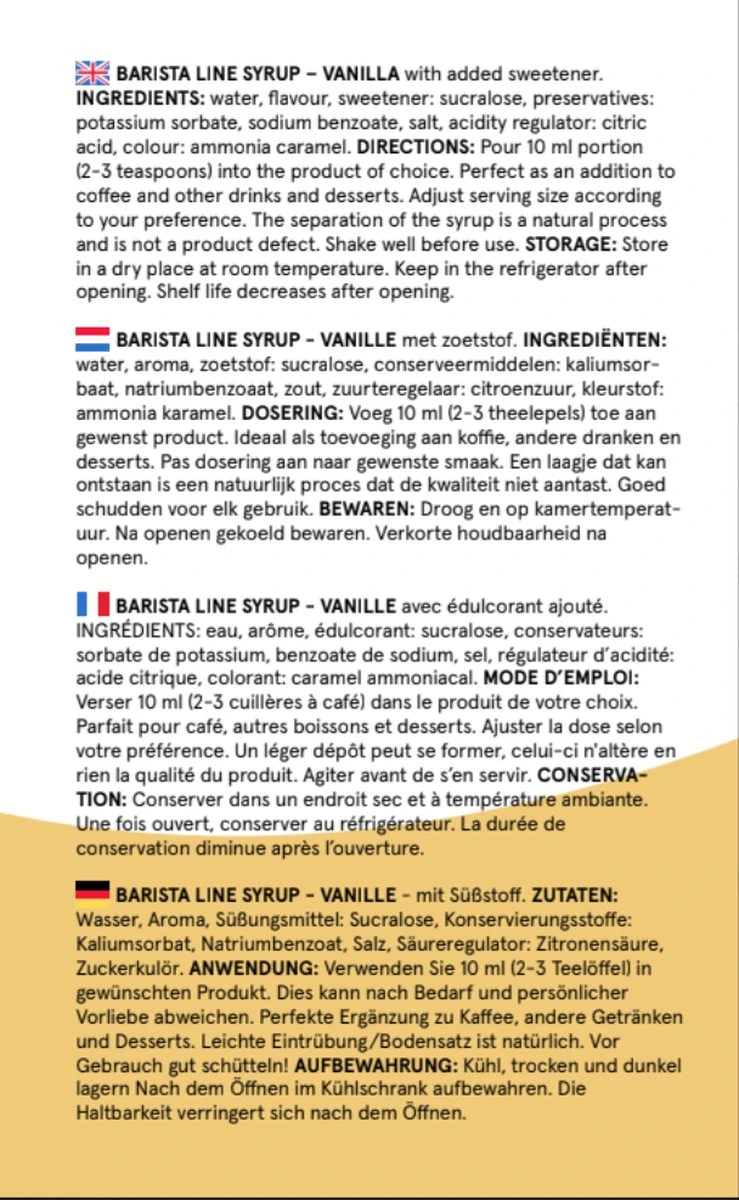 Fitcy | Koffiesiroop | Vanille | Barista Syrup | Zero | Vegan | Vetvrij | Suikervrij | Keto-vriendelijk | Koffie | Siroop | MET DOSEERPOMP | 1L - Afbeelding 4