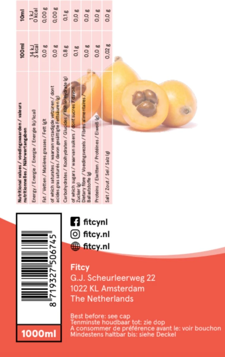 Fitcy | Koffiesiroop | Amaretto | Barista Syrup | Zero | Vegan | Vetvrij | Suikervrij | Keto-vriendelijk | Koffie | Siroop | MET DOSEERPOMP | 1L - Afbeelding 4