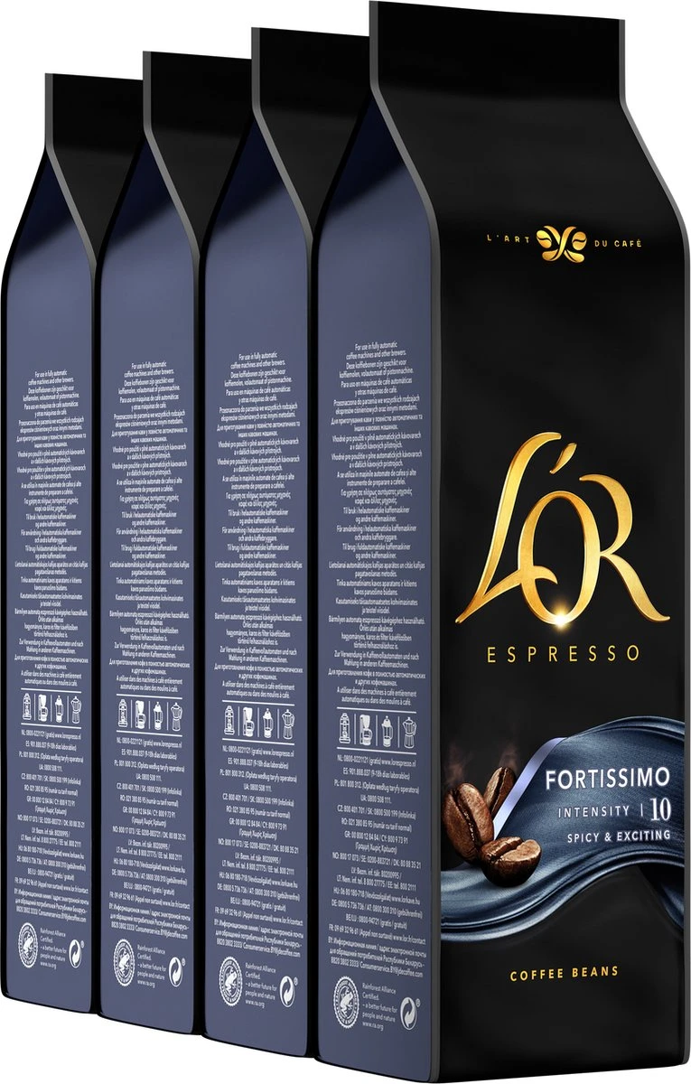 L'OR Espresso Fortissimo Koffiebonen (10) - 4 X 500 Gram
